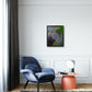 tablou licheni si canvas pictat manual decoratiuni interioare culoare albastru verde auriu living modern